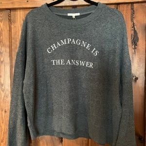 Grey Graphic super soft crew neck sweater large NWT